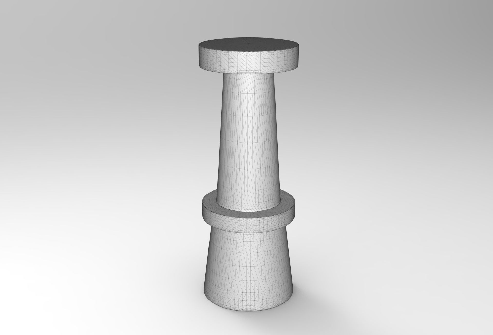 Castle Stool Low-poly 3D model_5