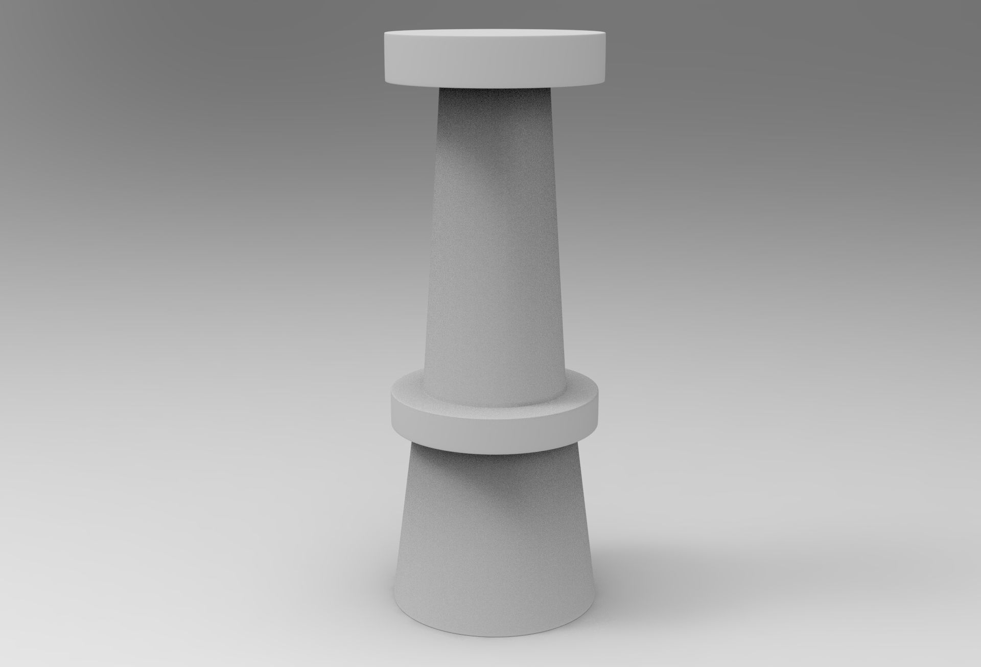 Castle Stool Low-poly 3D model_7