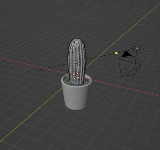 potted cactus Free low-poly 3D model_2