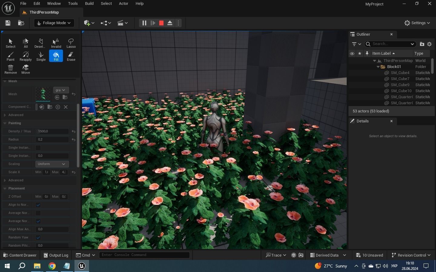 grapefruit flower Low-poly 3D model_1