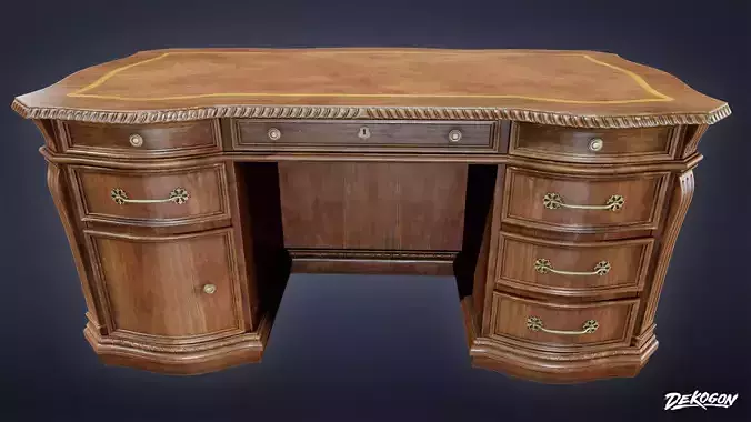 VICTORIAN - Desk 01 - LOW POLY AND NANITE