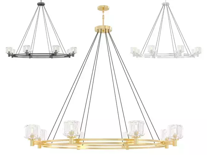 RH DEMARET ROUND CHANDELIER 3D model