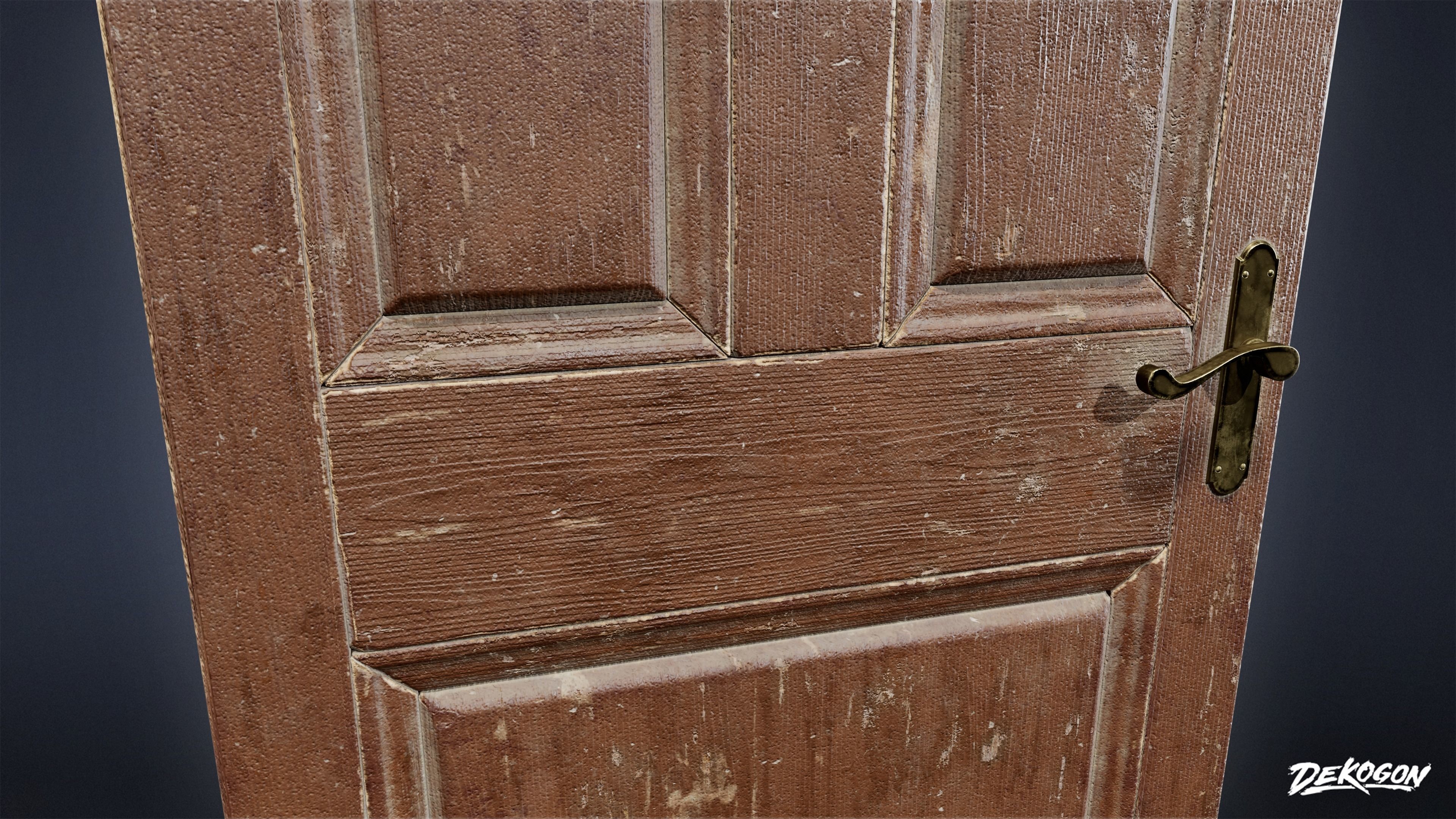 VICTORIAN - Door 01 - LOW POLY AND NANITE Low-poly 3D model_3