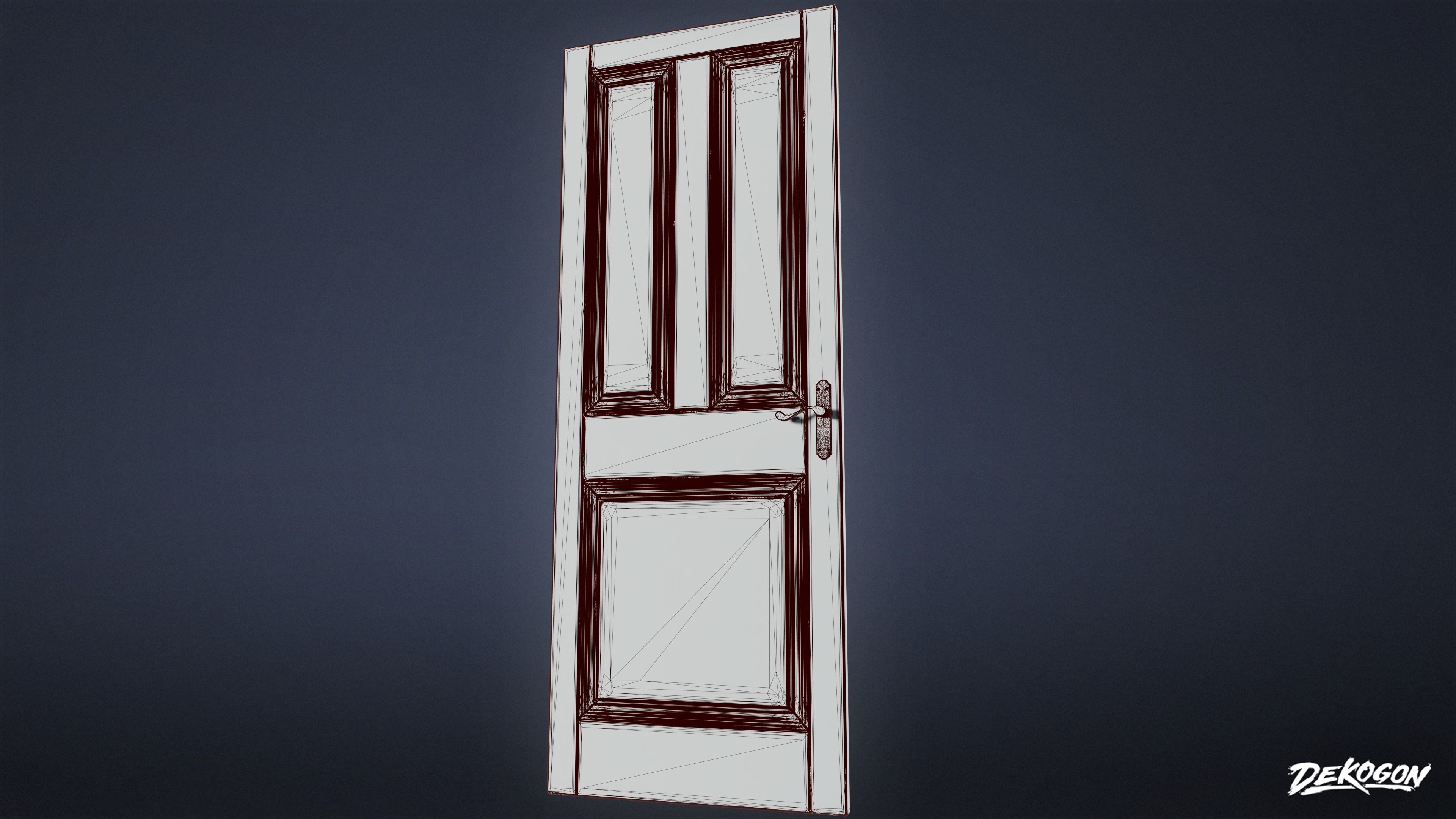 VICTORIAN - Door 01 - LOW POLY AND NANITE Low-poly 3D model_7