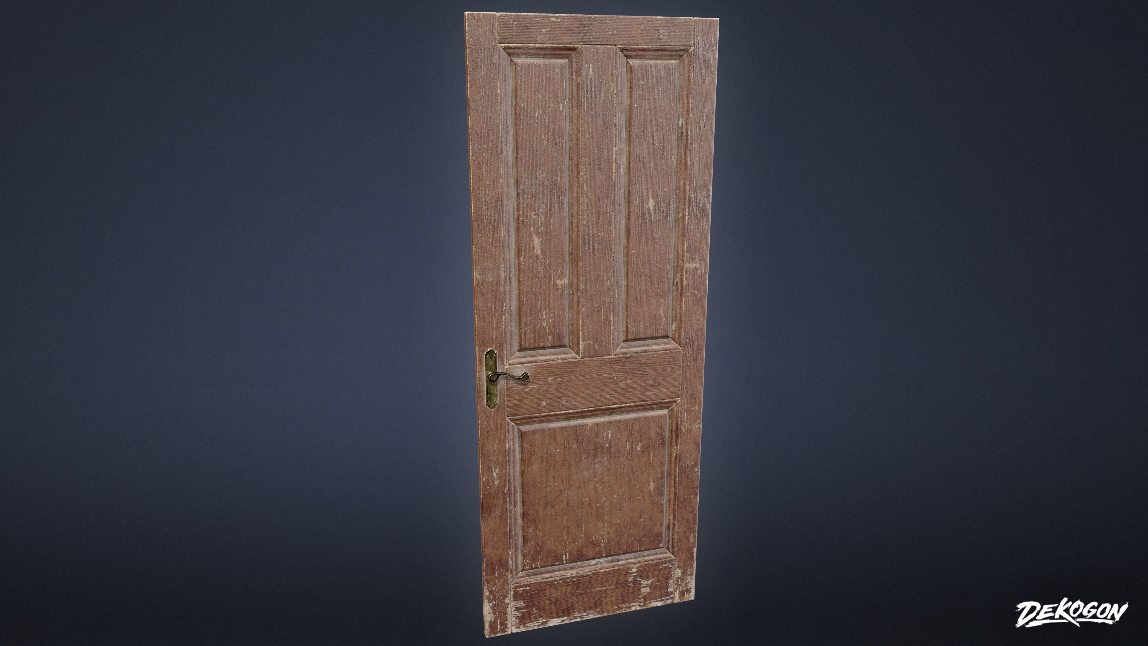 VICTORIAN - Door 01 - LOW POLY AND NANITE Low-poly 3D model_4