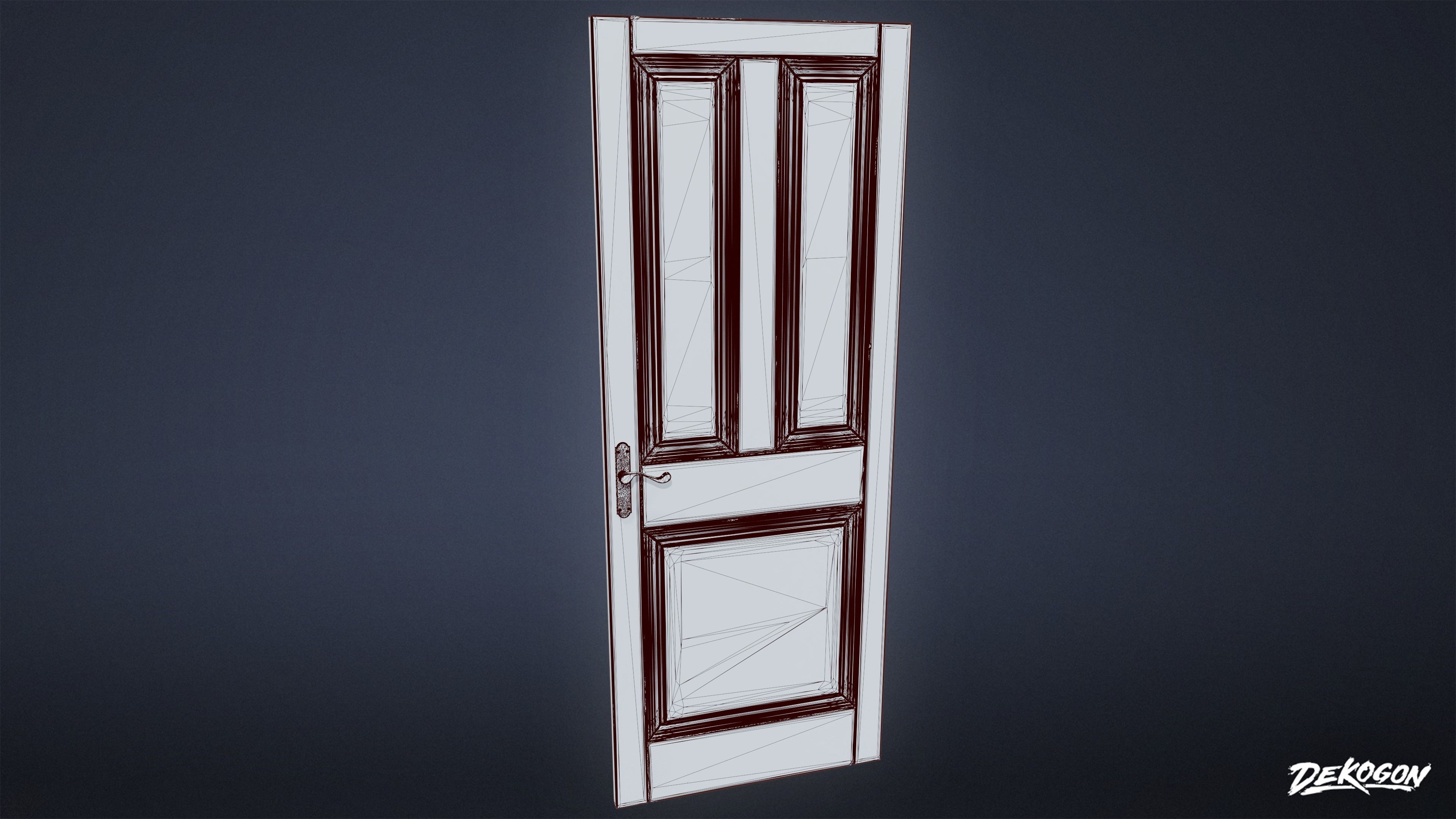 VICTORIAN - Door 01 - LOW POLY AND NANITE Low-poly 3D model_5