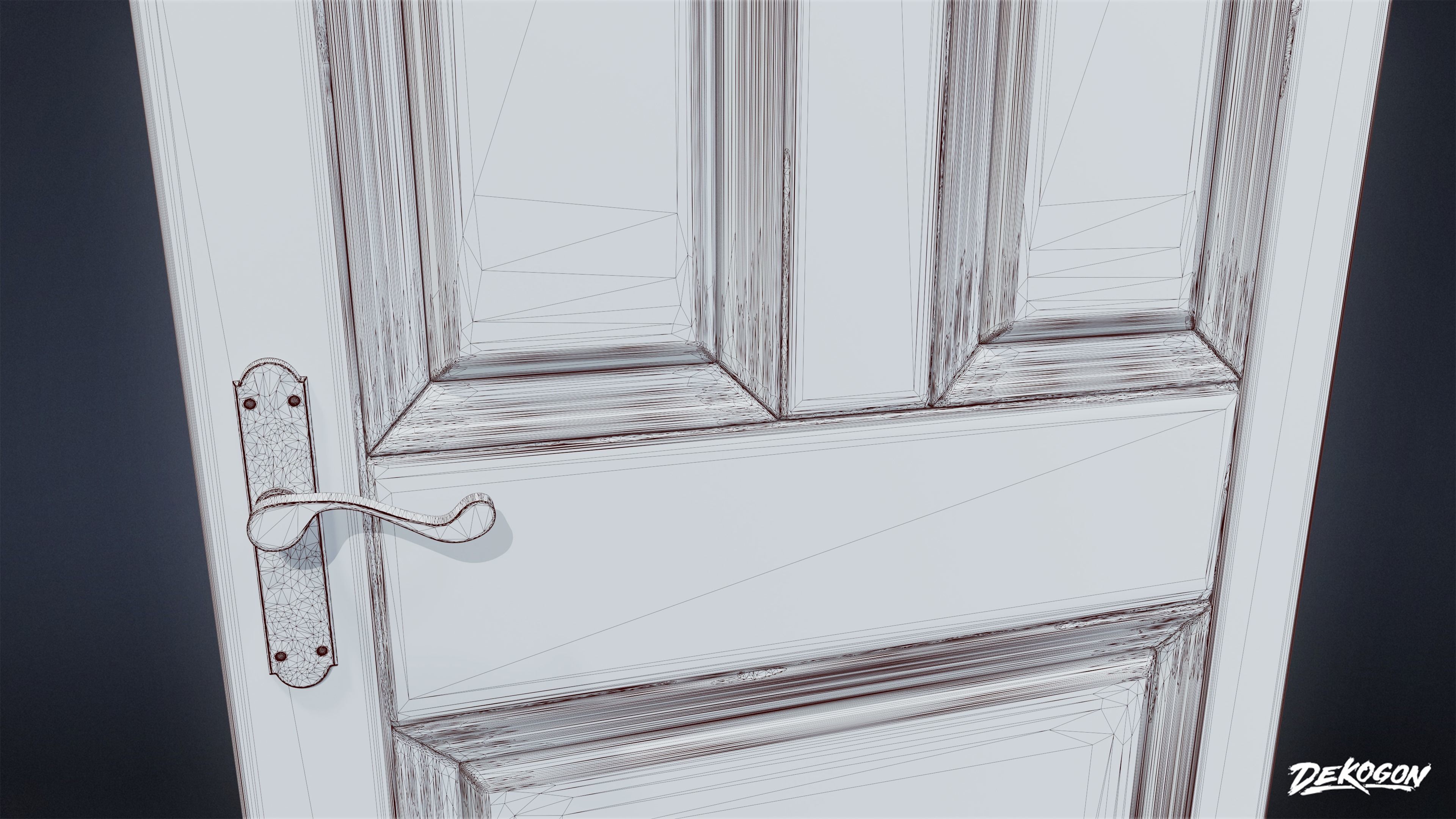 VICTORIAN - Door 01 - LOW POLY AND NANITE Low-poly 3D model_6