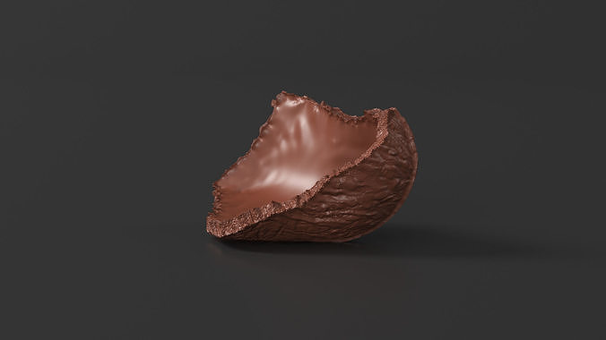 Small Piece of Chocolate Bunny Tail 3D model 2