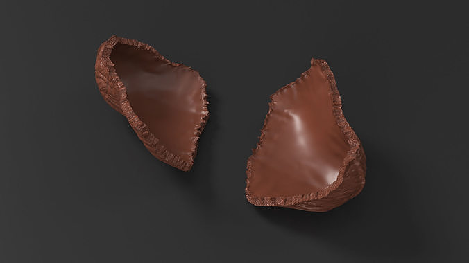 Small Piece of Chocolate Bunny Tail 3D model 3