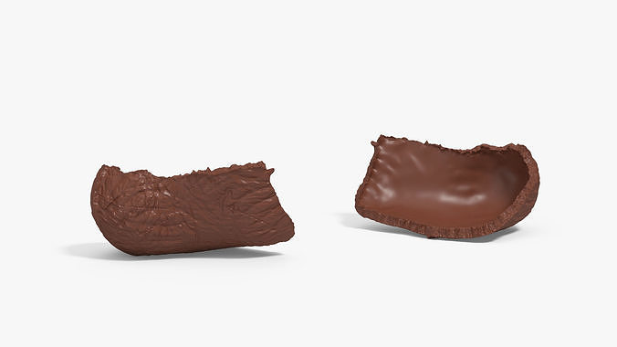 Small Piece of Chocolate Bunny Tail 3D model 5