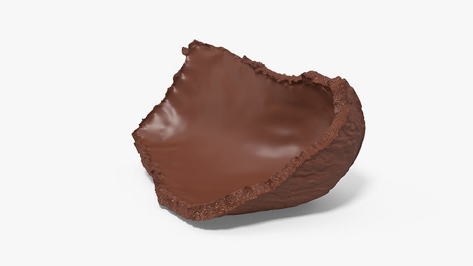 Small Piece of Chocolate Bunny Tail 3D model 4