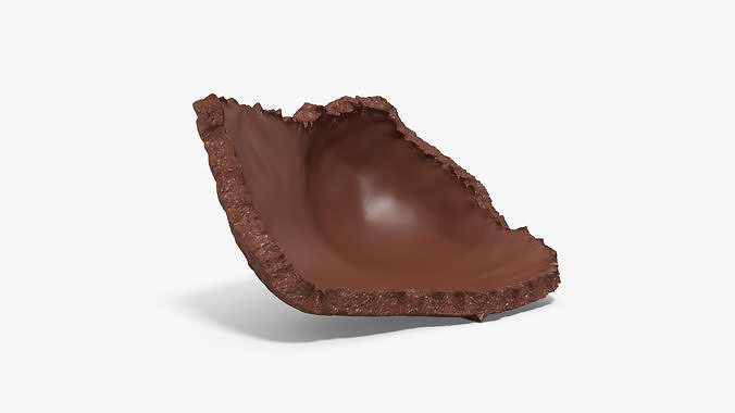 Small Piece of Chocolate Bunny Tail 3D model 6