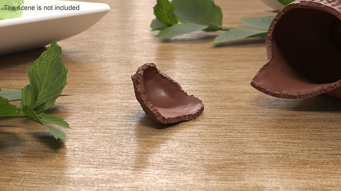 Small Piece of Chocolate Bunny Tail 3D model