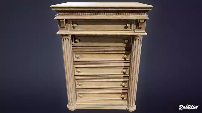 VINTAGE - Dresser 01 - LOW POLY AND NANITE