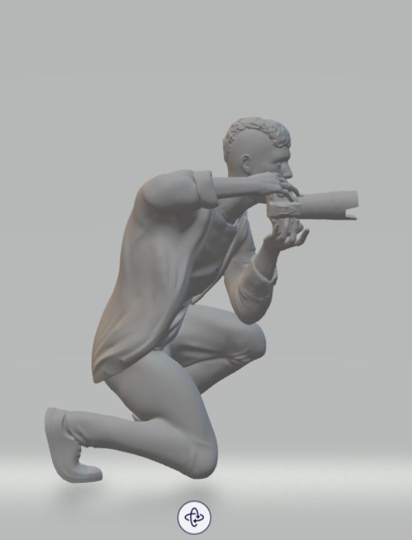 Punk photographer figurine with photo camera HighPoly 3D print model_3