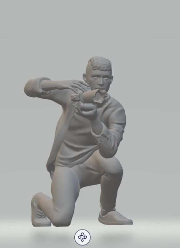 Punk photographer figurine with photo camera HighPoly 3D print model_5