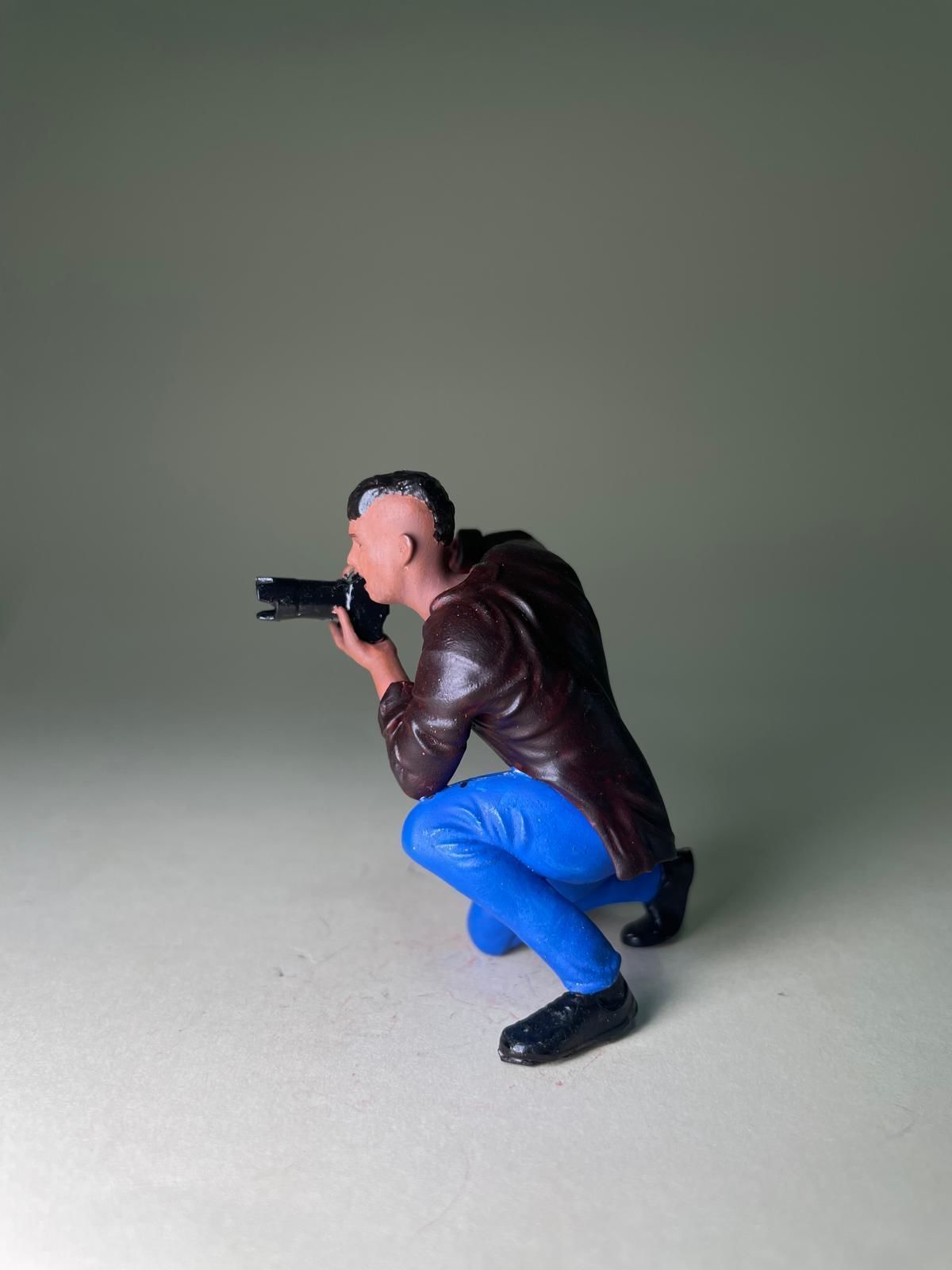 Punk photographer figurine with photo camera HighPoly 3D print model_9