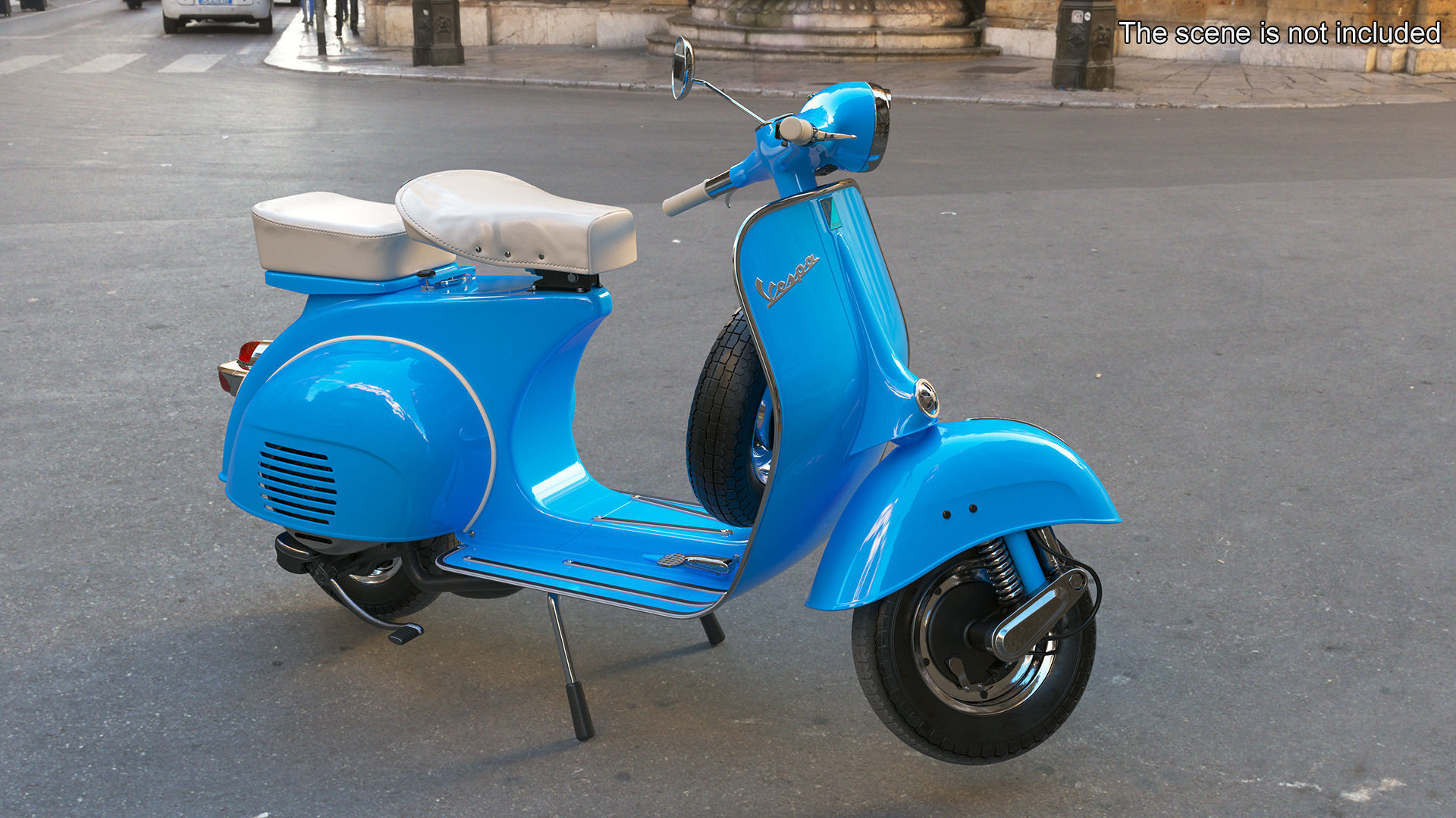 Classic Scooter Vespa 125 Blue Rigged 3D model