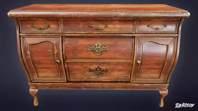 VINTAGE - Dresser 03 - LOW POLY AND NANITE
