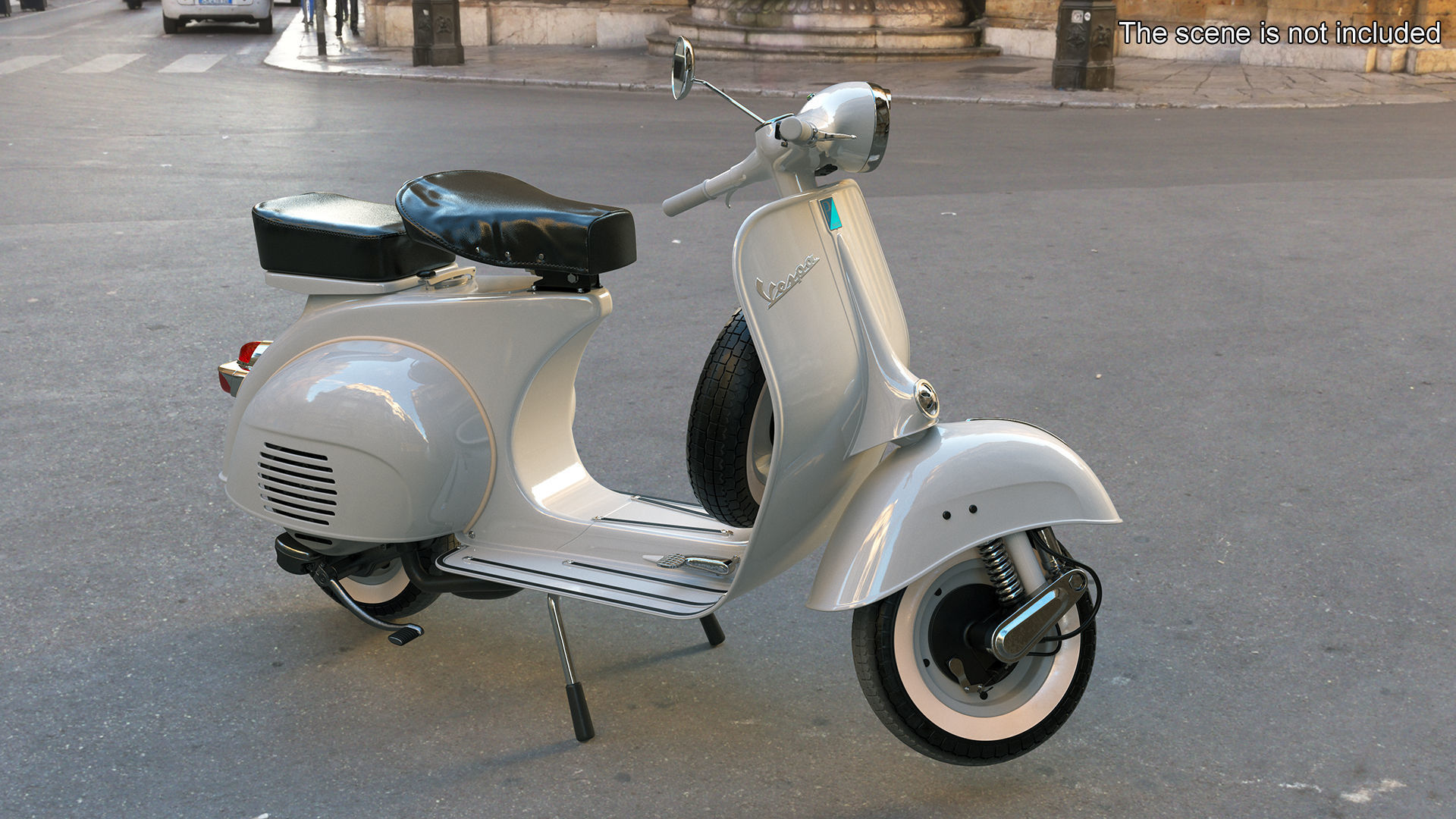 Retro Scooter Vespa 125 Grey Rigged 3D model