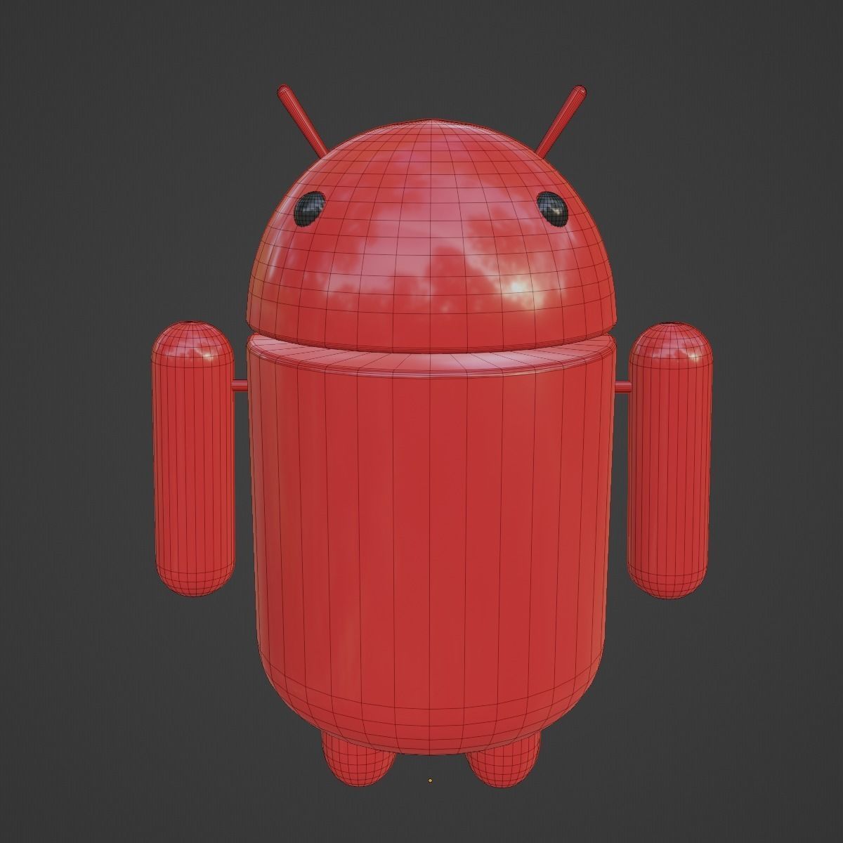 Android Robot 05 Low-poly 3D model_10