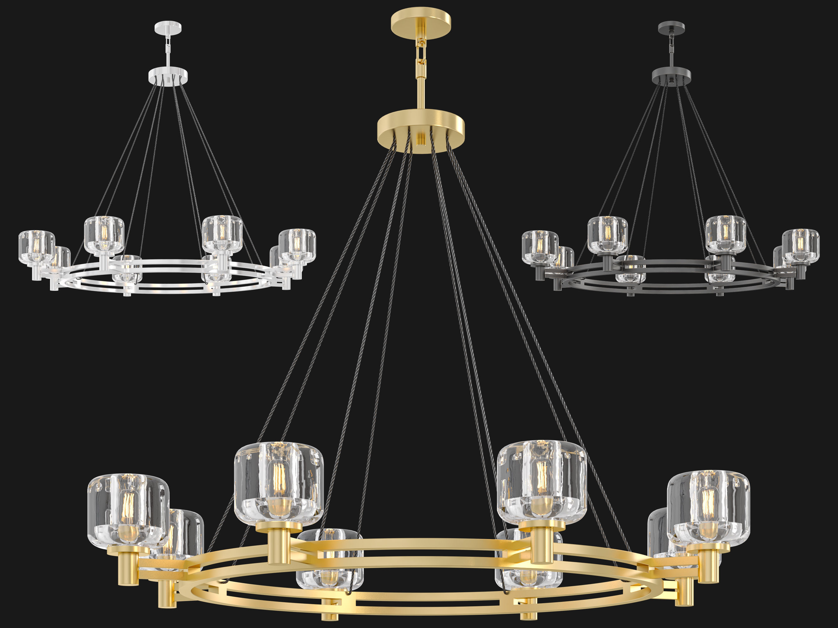 RH DEMARET ROUND CHANDELIER -002 3D model_1