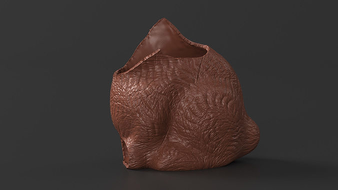Chocolate Easter Bunny Without a Head 3D model 2