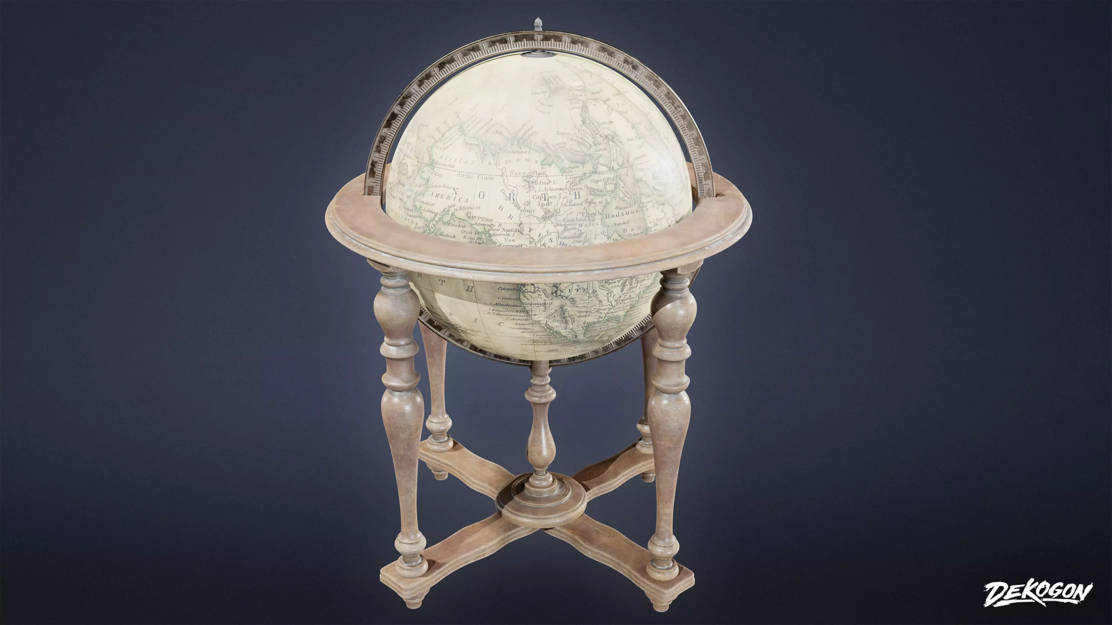 VICTORIAN - Globe 01 - LOW POLY AND NANITE Low-poly 3D model_0