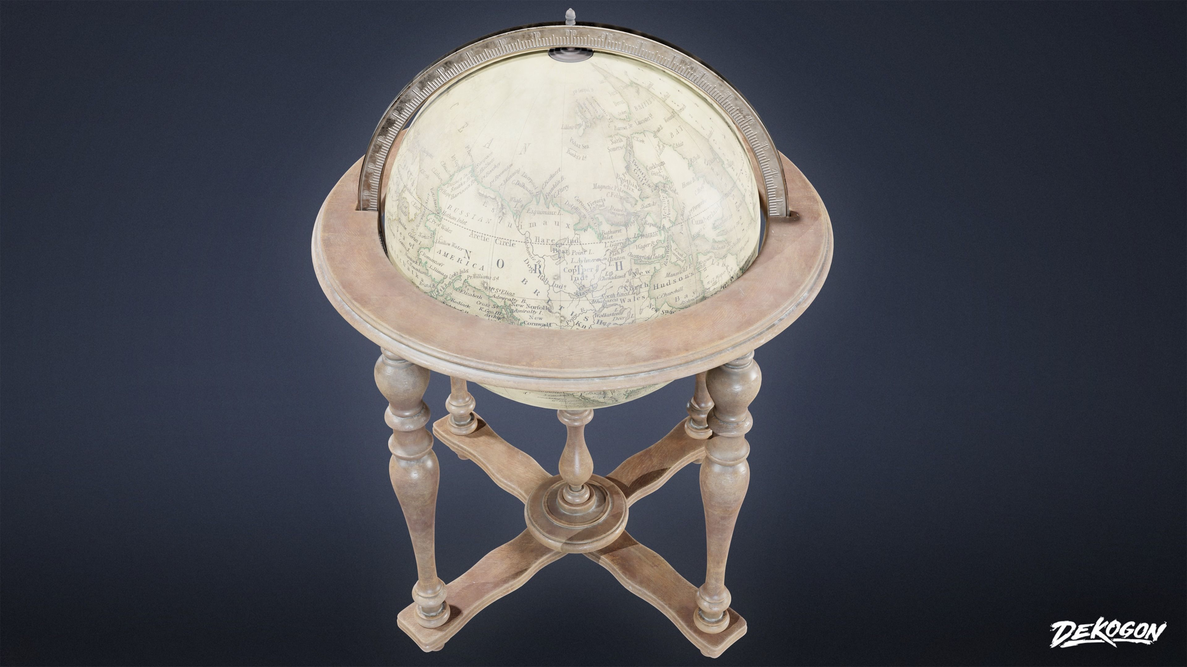 VICTORIAN - Globe 01 - LOW POLY AND NANITE Low-poly 3D model_1