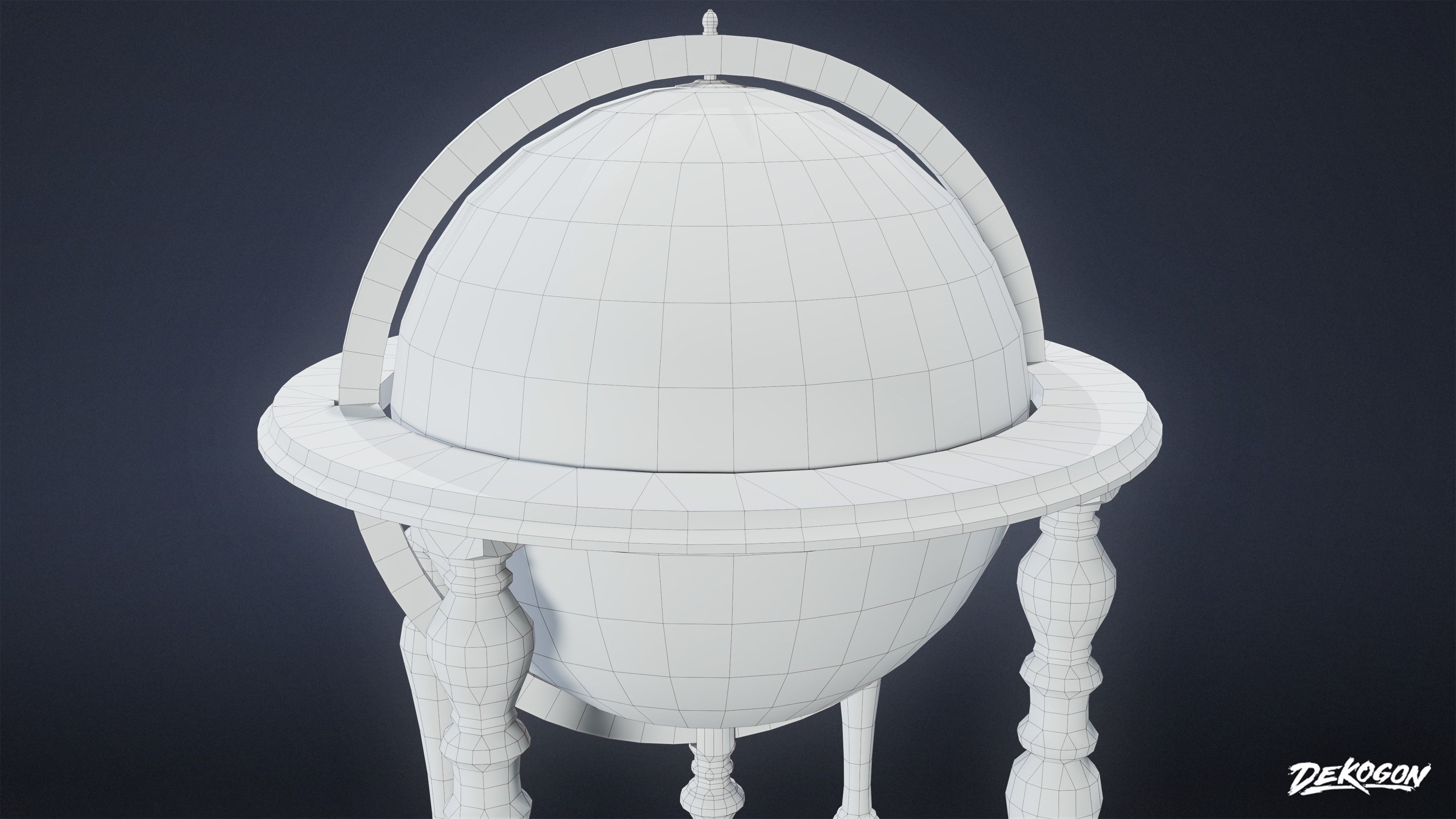 VICTORIAN - Globe 01 - LOW POLY AND NANITE Low-poly 3D model_6
