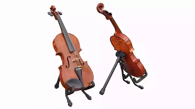 Violin on a modern stand 3D model