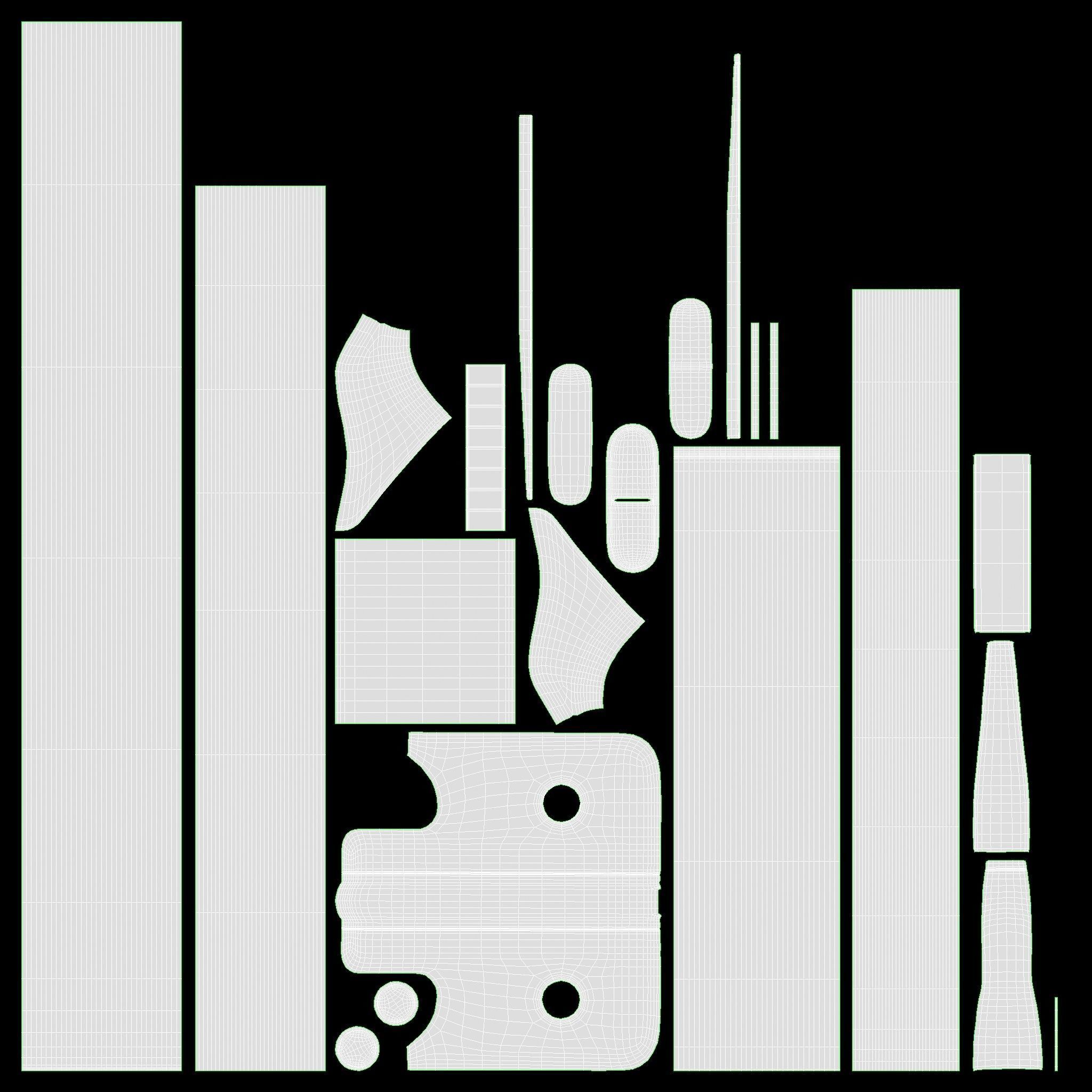 Violin with bow and wooden music note stand 3D model_10