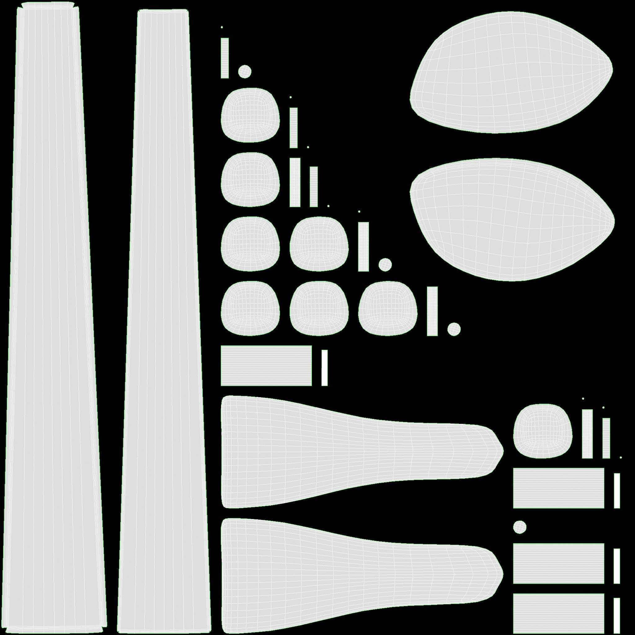 Violin with bow and wooden music note stand 3D model_13