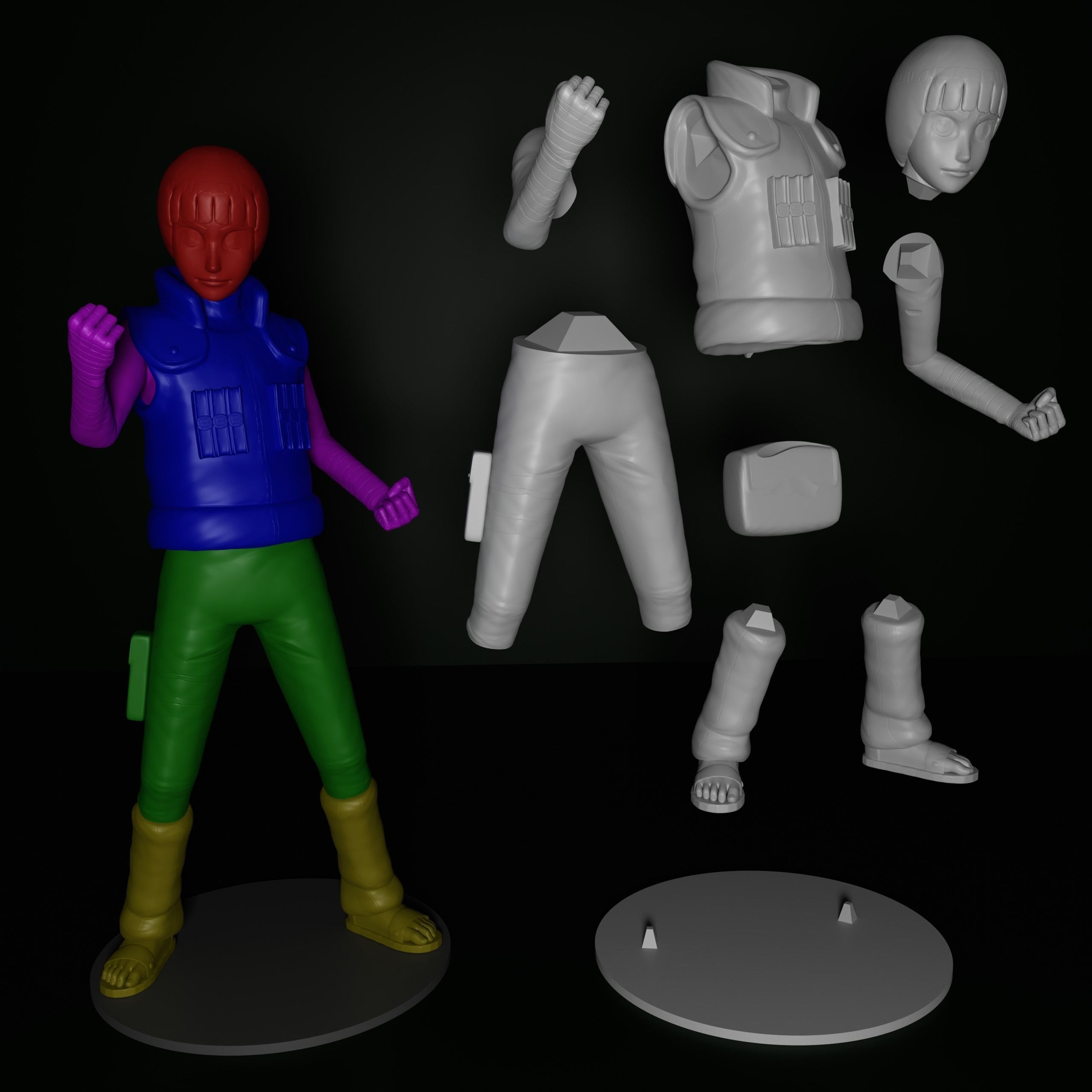 Rock Lee 3D print model_12