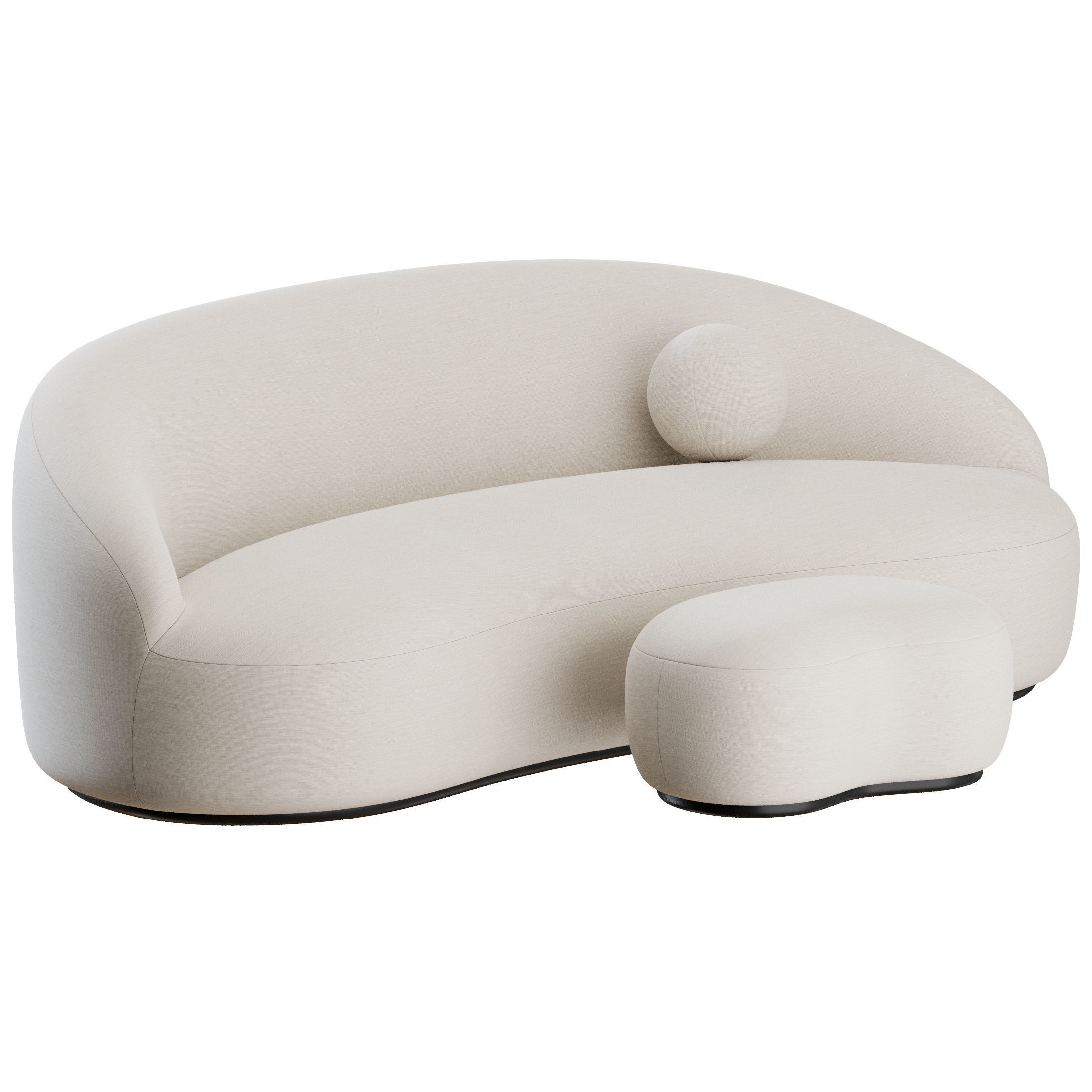 Margas LC4 Sofa and Pouf by andTradition 3D model_1