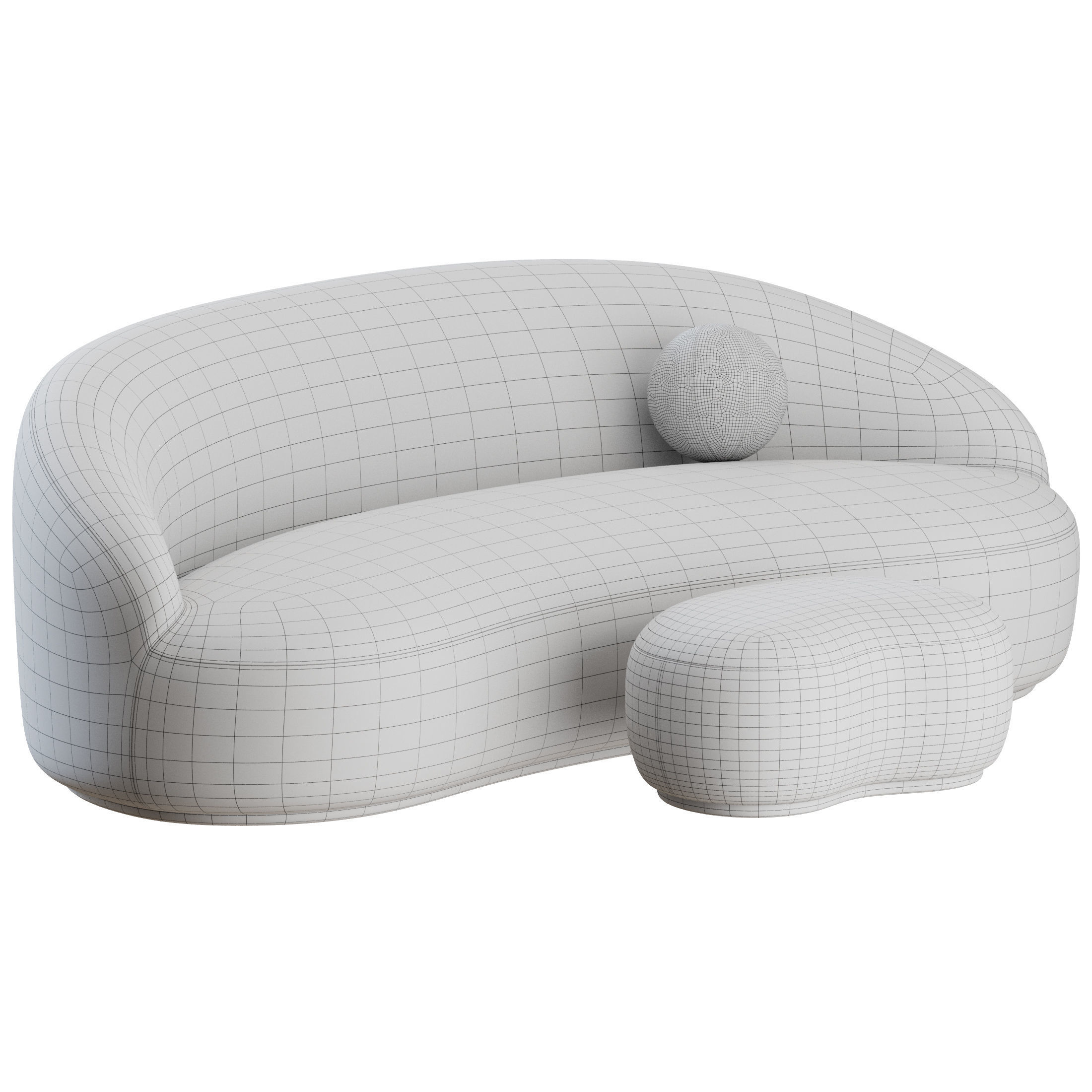 Margas LC4 Sofa and Pouf by andTradition 3D model_4