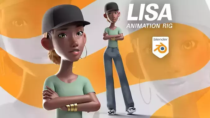 Cartoon Black Woman Rigged