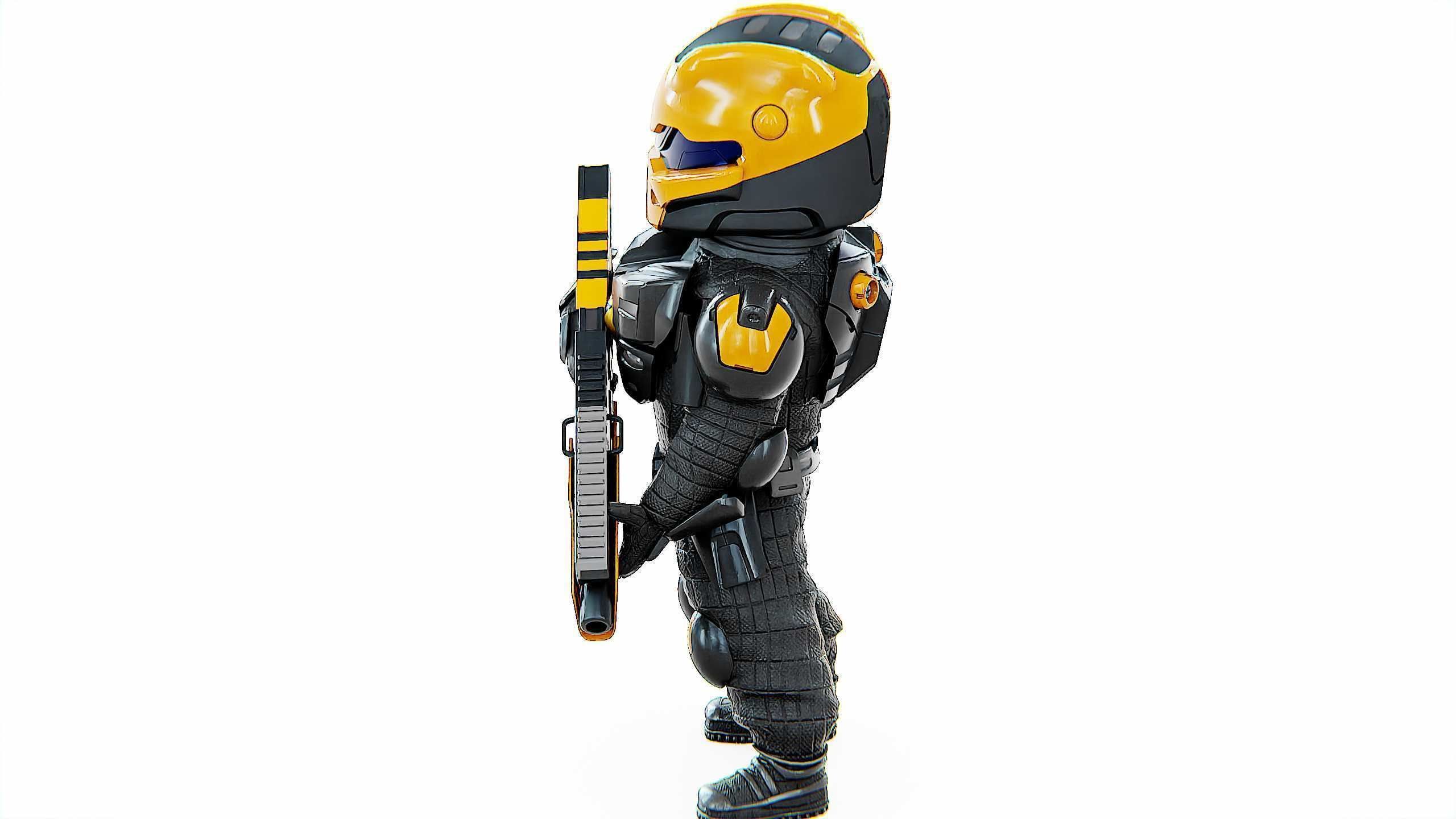 CYBER SOLDIER XC-10 Rigged for Unreal Engine - Unity - MIXAMO 3D model_17