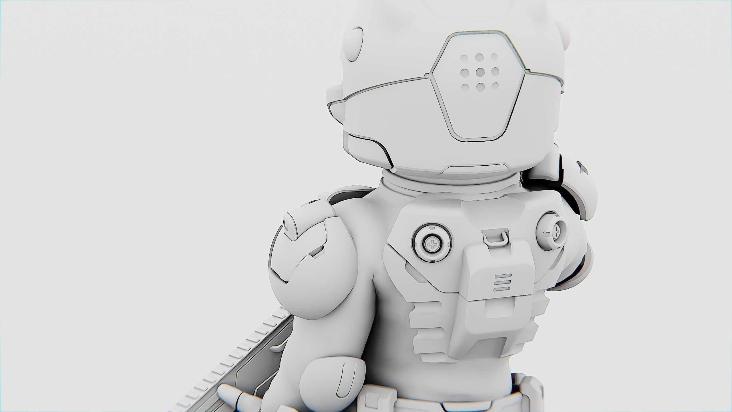 CYBER SOLDIER XC-10 Rigged for Unreal Engine - Unity - MIXAMO 3D model_35