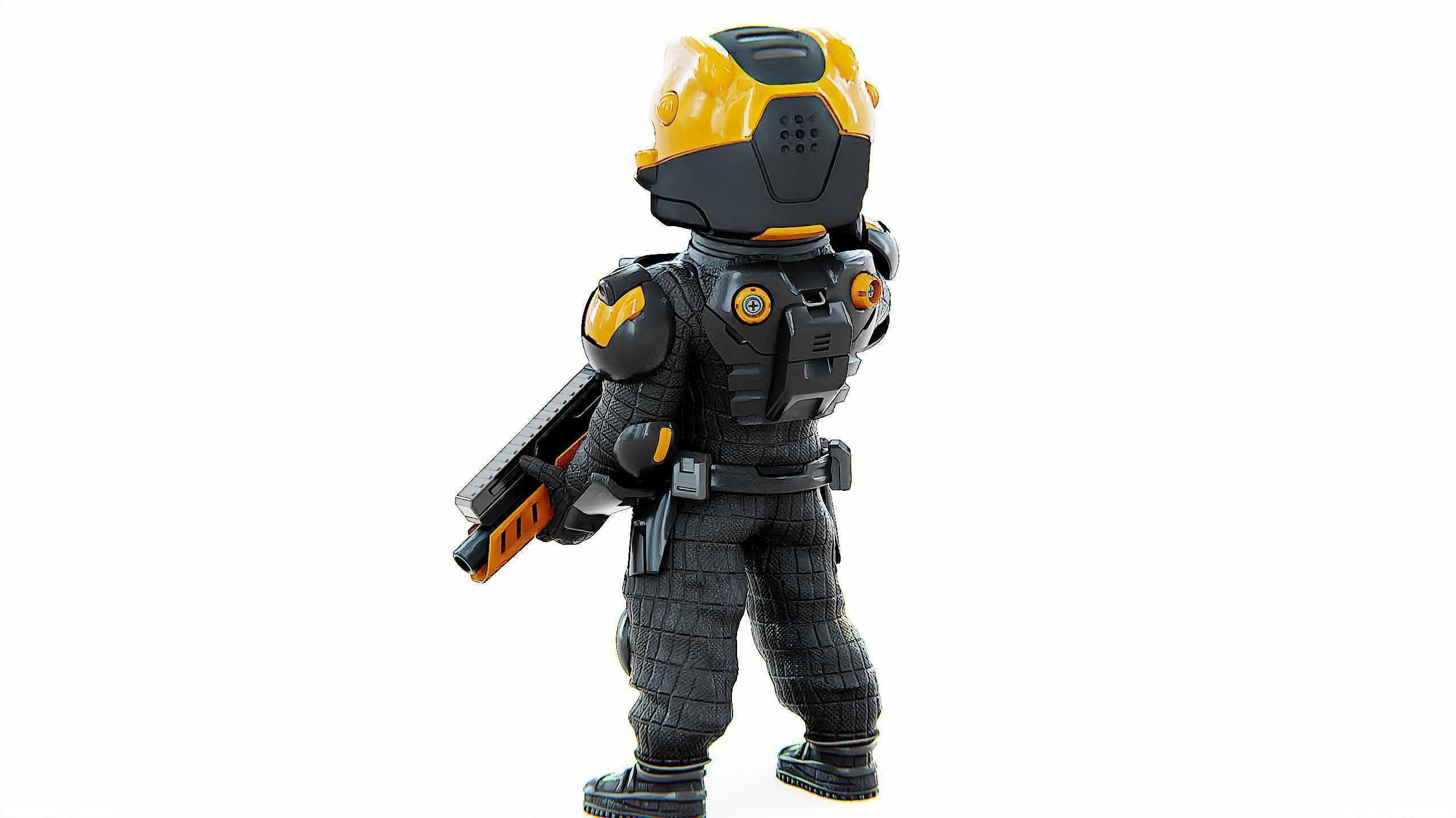 CYBER SOLDIER XC-10 Rigged for Unreal Engine - Unity - MIXAMO 3D model_14