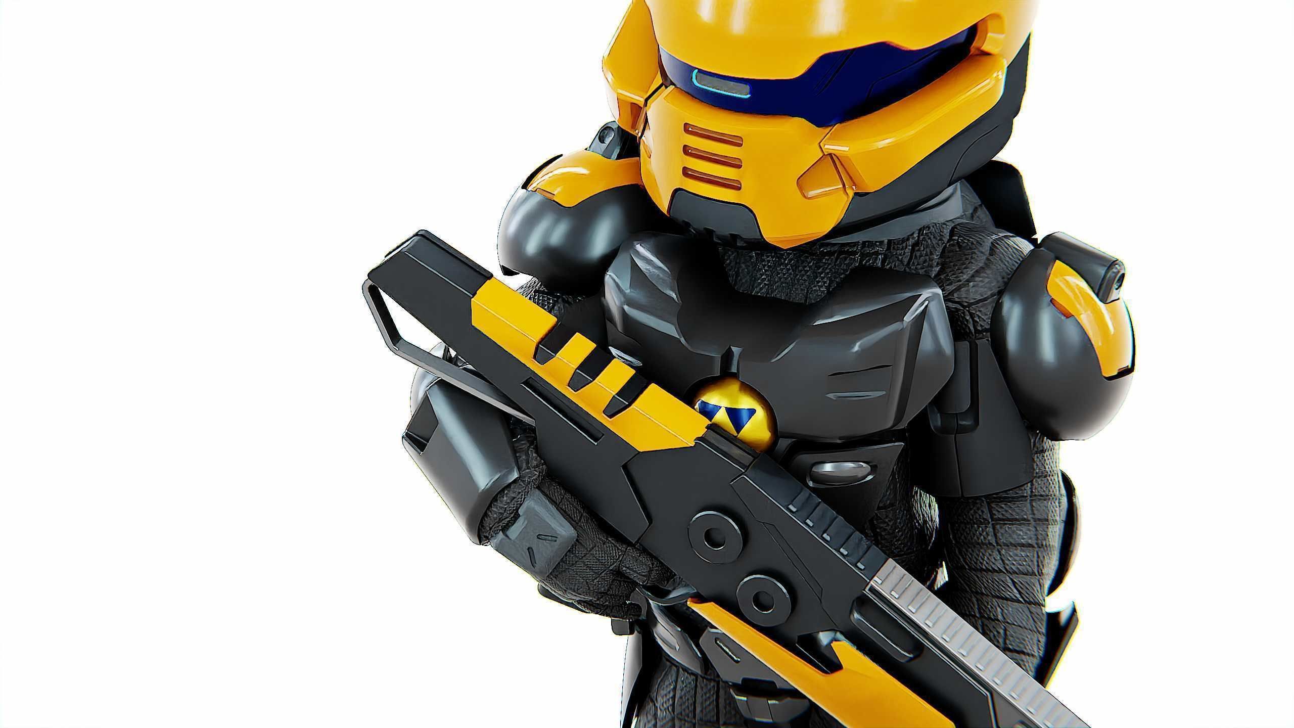 CYBER SOLDIER XC-10 Rigged for Unreal Engine - Unity - MIXAMO 3D model_28