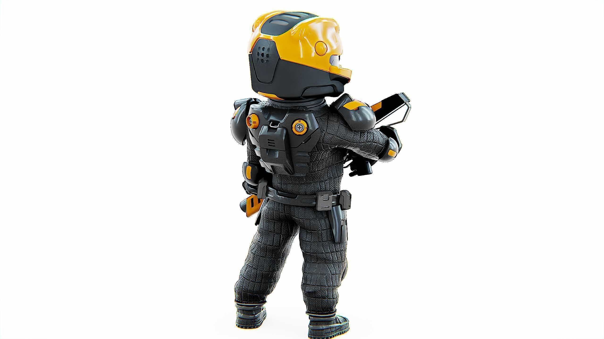 CYBER SOLDIER XC-10 Rigged for Unreal Engine - Unity - MIXAMO 3D model_10