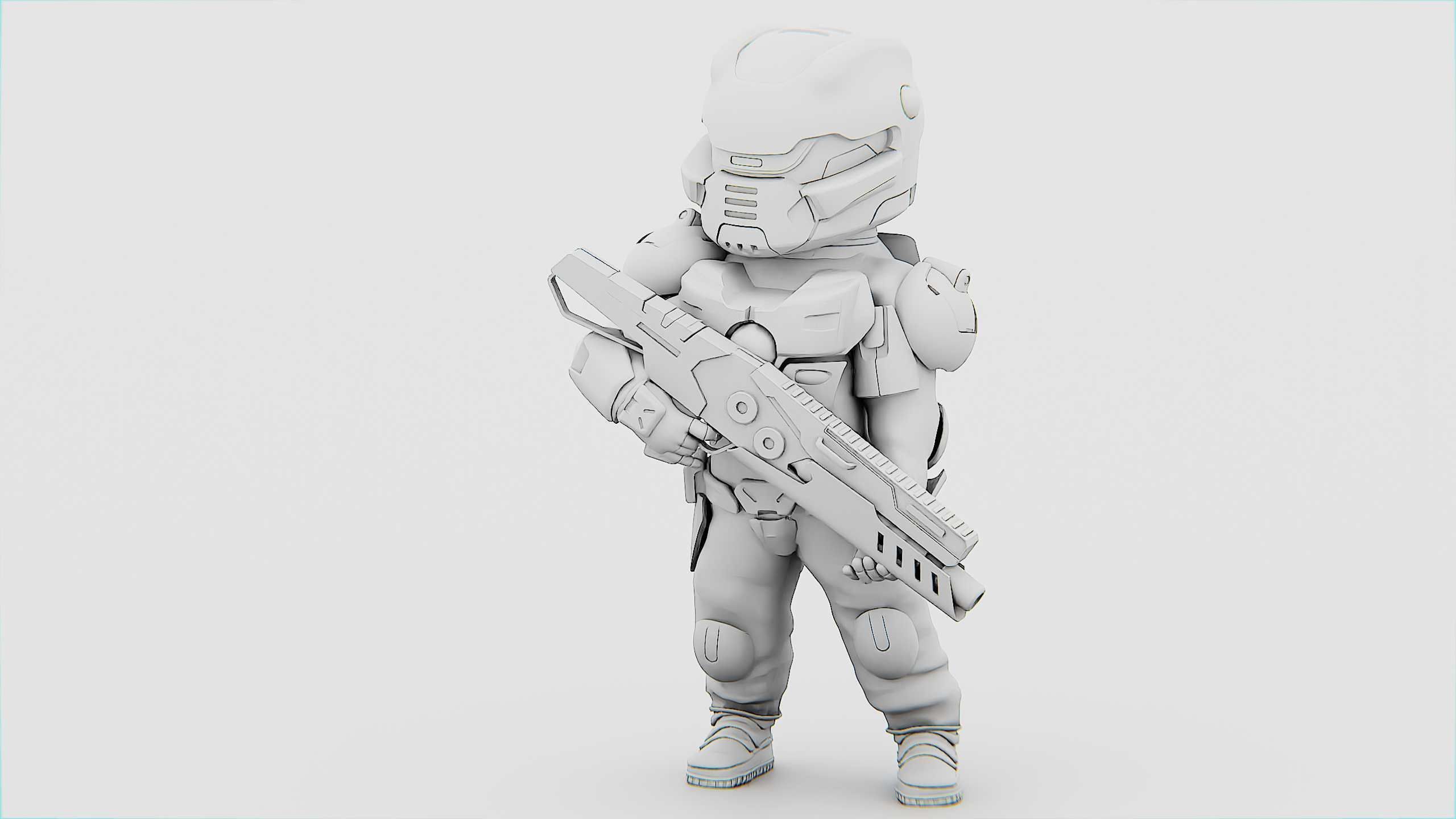 CYBER SOLDIER XC-10 Rigged for Unreal Engine - Unity - MIXAMO 3D model_32