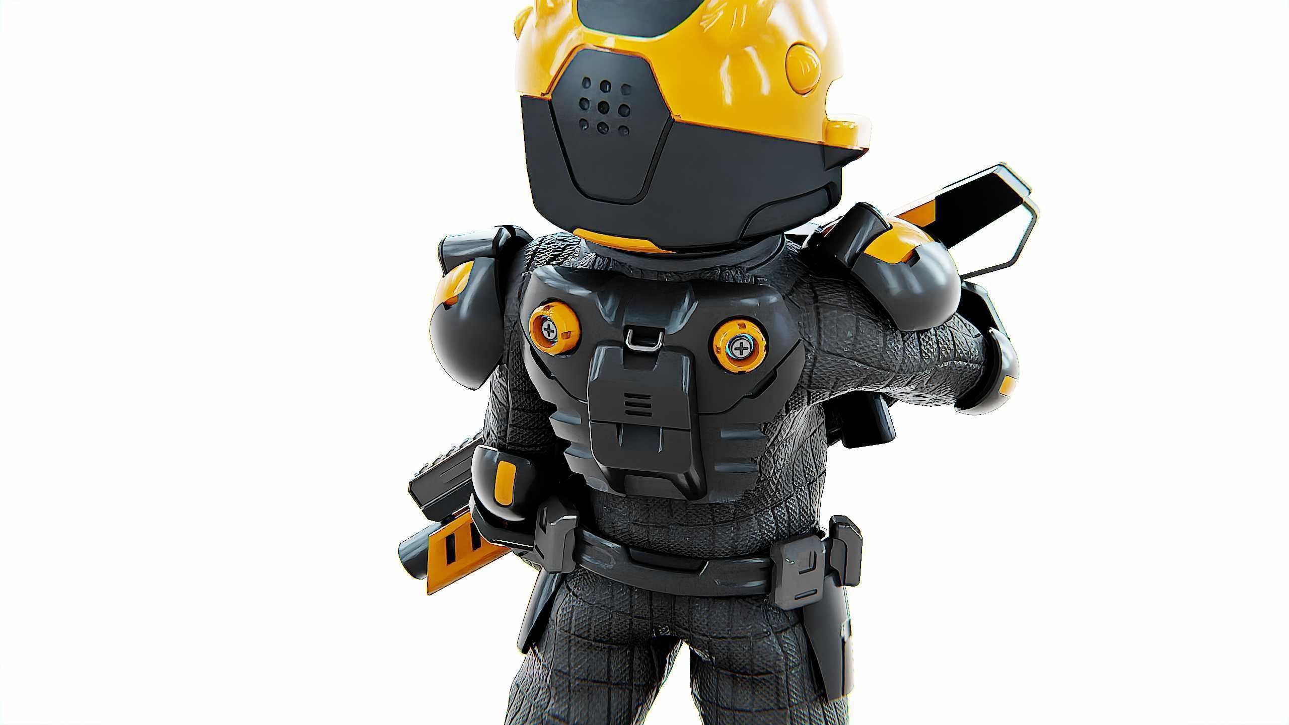 CYBER SOLDIER XC-10 Rigged for Unreal Engine - Unity - MIXAMO 3D model_25