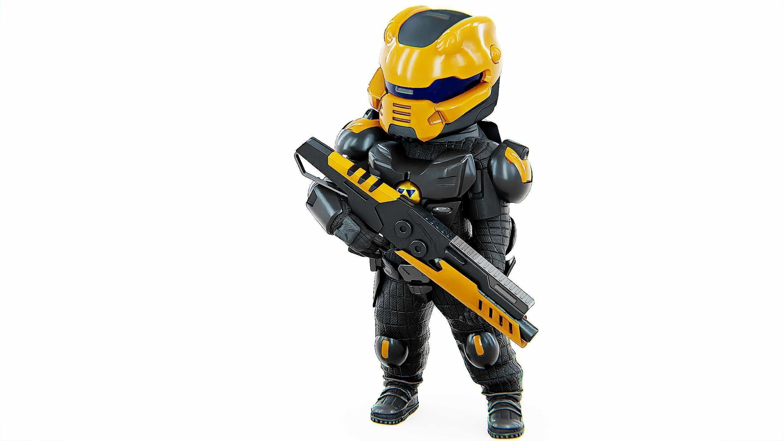 CYBER SOLDIER XC-10 Rigged for Unreal Engine - Unity - MIXAMO 3D model_21