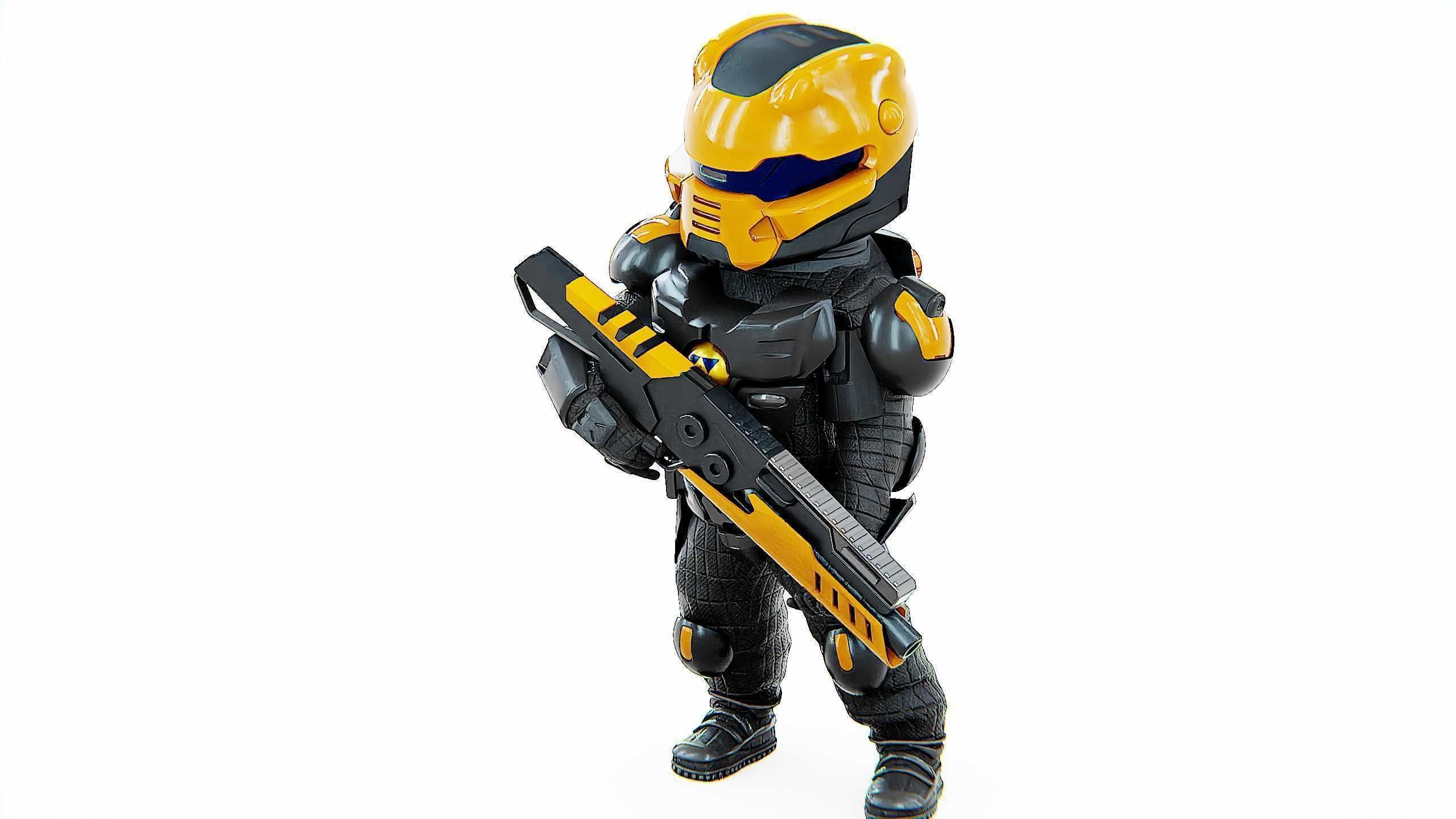 CYBER SOLDIER XC-10 Rigged for Unreal Engine - Unity - MIXAMO 3D model_20