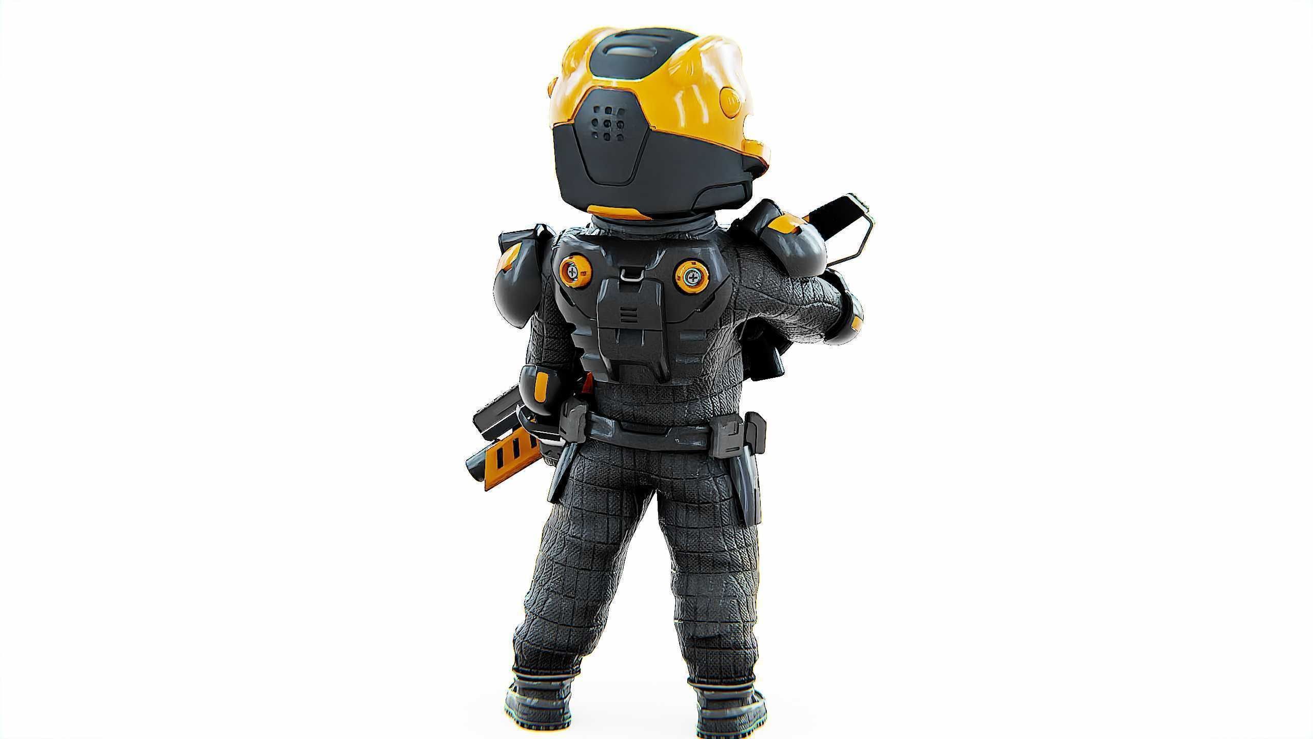 CYBER SOLDIER XC-10 Rigged for Unreal Engine - Unity - MIXAMO 3D model_11