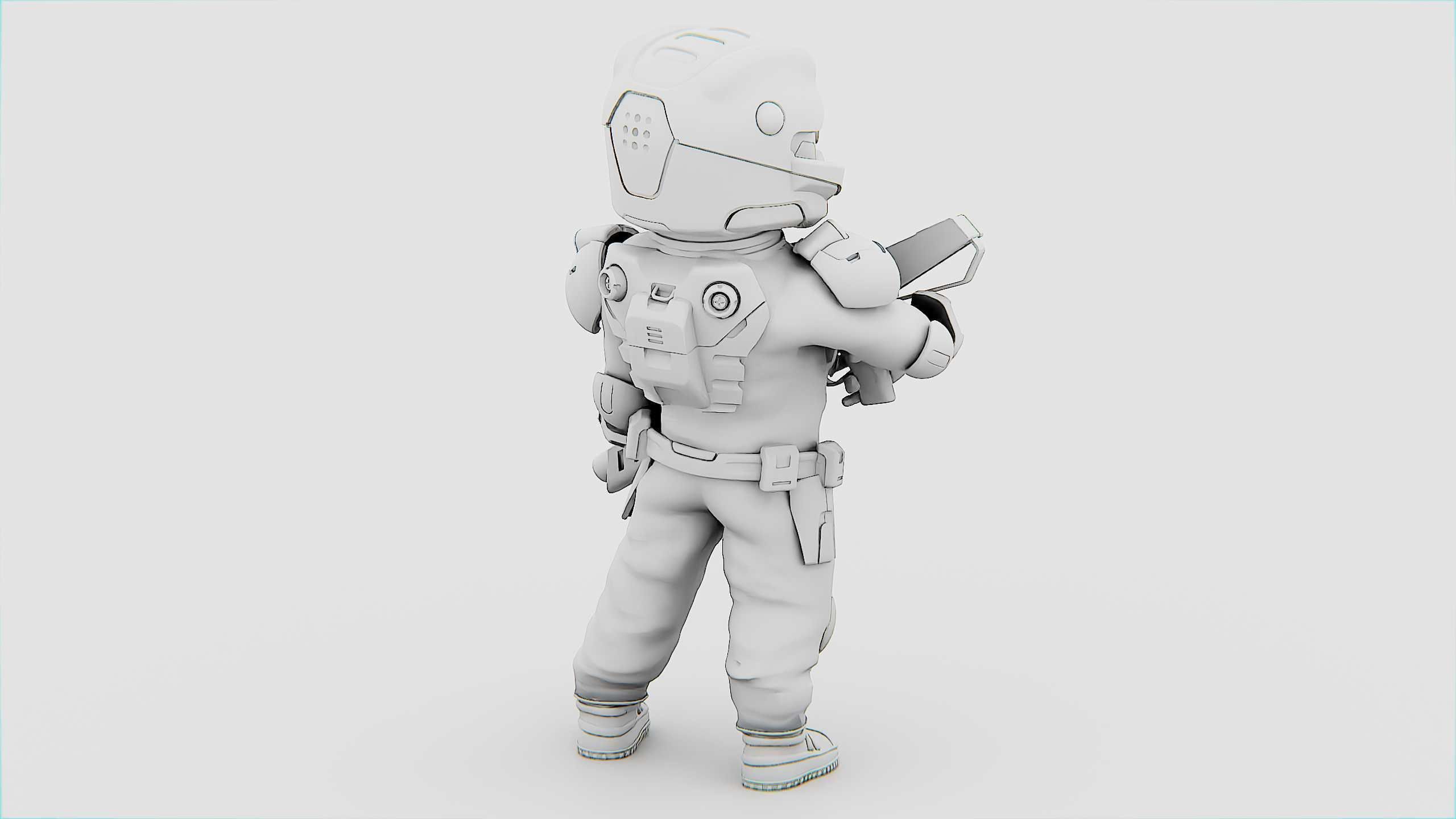 CYBER SOLDIER XC-10 Rigged for Unreal Engine - Unity - MIXAMO 3D model_33