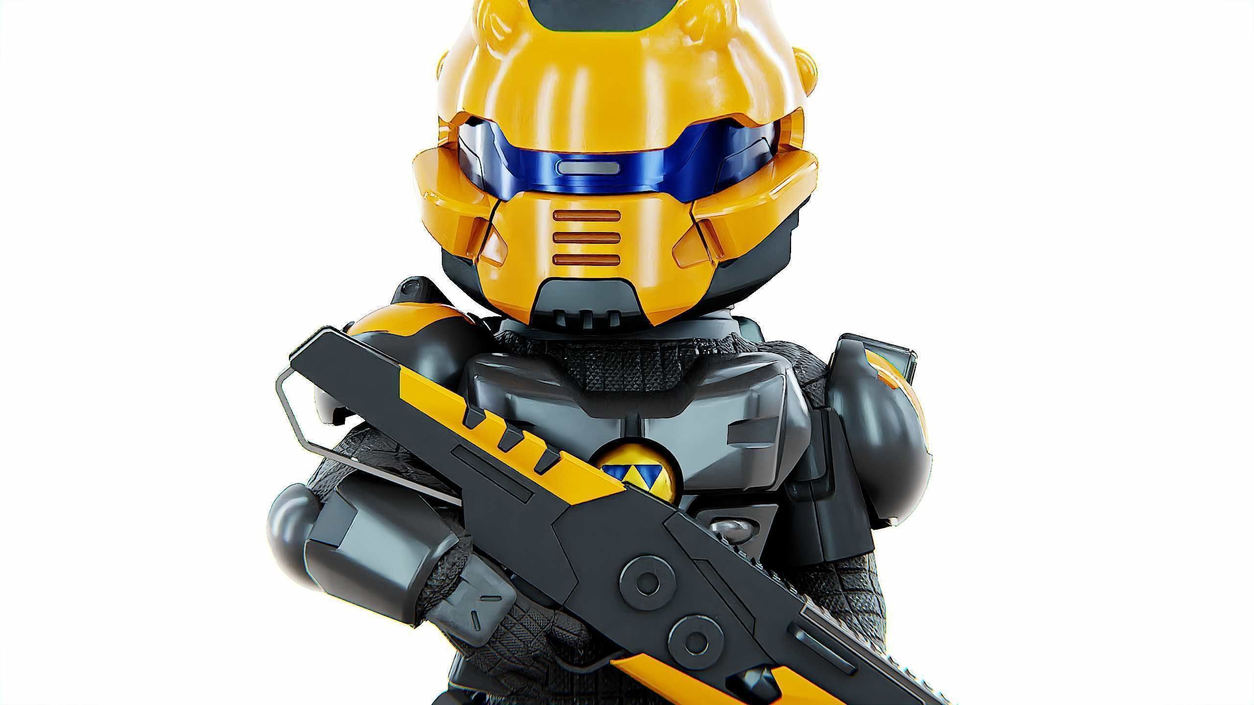 CYBER SOLDIER XC-10 Rigged for Unreal Engine - Unity - MIXAMO 3D model_29