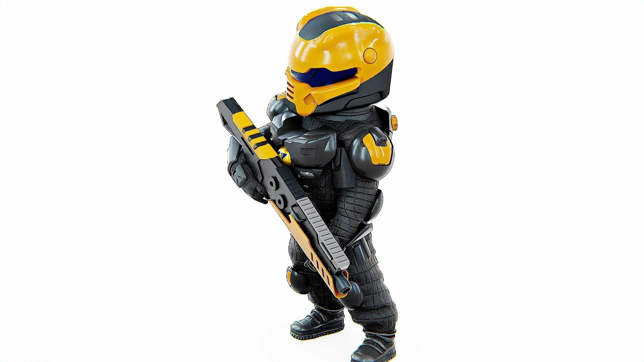 CYBER SOLDIER XC-10 Rigged for Unreal Engine - Unity - MIXAMO 3D model_19